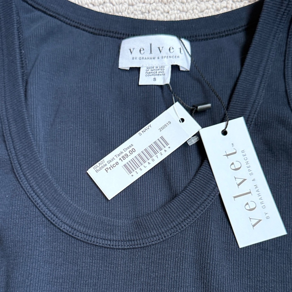 Velvet by Graham & Spencer Navy Flowy Mini Dress - Picture 2 of 2